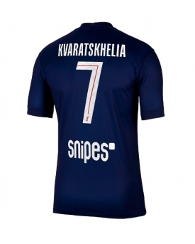 Paris Saint-Germain Khvicha Kvaratskhelia #7 Maglia Gara Casa Repliche 2025-26 Maniche Corte
